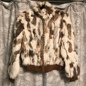 Wilson’s Leather genuine rabbit fur coat